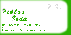 miklos koda business card